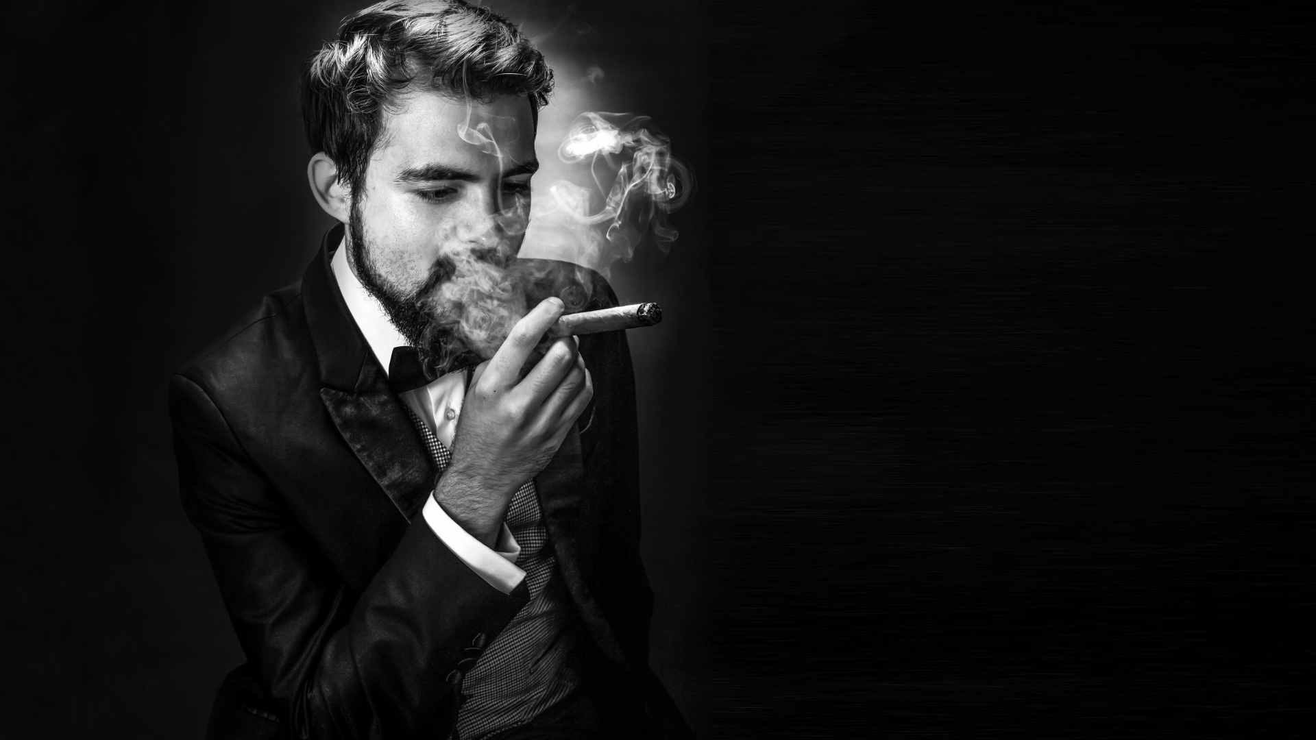 palacz elegancki mężczyzna